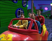 The Wiggles in the Big Red Car while looking for the sound.