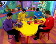 The Wiggles and their breakfast