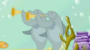 Dolphins playing the trumpets