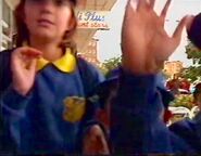 The children waving to Wags in Bondi