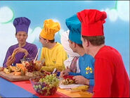 The Wiggles and Paul the Cook in 1998 prologue