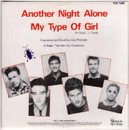 The back cover for "Another Night Alone".