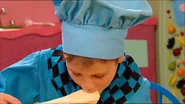 Little Anthony eating cake batter in "Tick-Tock, Tick-Tock"