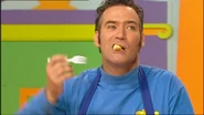 Anthony eating fruit salad in "Anthony's Workshop"