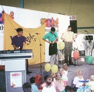 Dark grape, turquoise, yellow