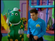 Dorothy dancing in the title of the Wiggles World episode