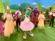 Dorothy in a tutu (Dorothy the Dinosaur's Party)