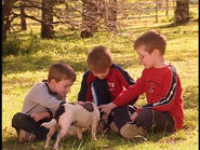 Seamus, his brother John Paul and Simon Day