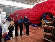 The Wiggles and the Big Red Car in balloon form