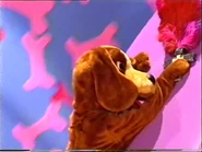 Skally going up the slide