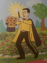 Cartoon Greg doing magic