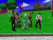 The Wiggly Friends and Officer Beaples dancing