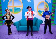 Anthony, Captain Feathersword, and Emma in Irish dancing clothes