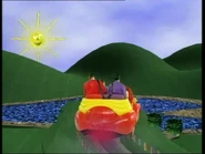 The Big Red Car flying