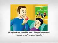 Anthony eating apple in "Wiggly Work" electronic storybook