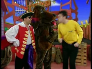 Greg blowing Captain Feathersword down