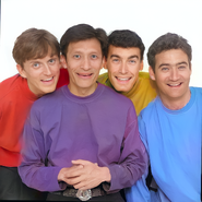 Promo photo of The Wiggles (colourised)