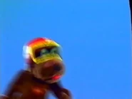 Puppet Wags in a helmet