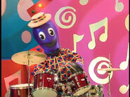 Henry playing the drums