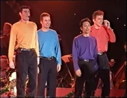 Goldenrod, light blue, dark grape, light red orange