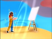 Emma Ryan painting Wiggles Logo