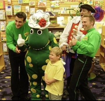 Moran as a Green Wiggle during a promotional meet-and-greet for the .