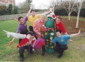 Crowley filling in for  (bottom right) for a promotional photo.