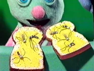 Fried mosquito on bread and butter