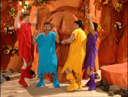 The Cavemen Wiggles cheering