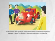 The Big Red Car coughing out a bone in electronic storybook: "The Big Red Car Has a Rattling Experience"