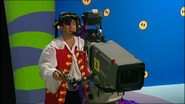 Captain Feathersword on camera