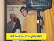 First appearance of the "yellow" (goldenrod) shirt