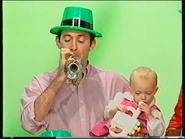 Dom and Ashleigh playing their trumpets