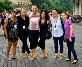 Anthony and the locals at Rome, Italy