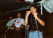 Jeff Fatt, John Patrick Field, and Tony Henry during a live performance.
