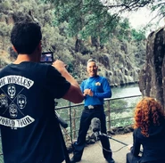 Anthony being filmed in Tasmania