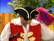 Captain Feathersword blowing himself down