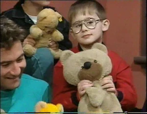 Silvestrini, alongside his , as a child in 