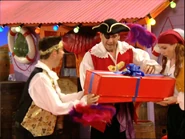 Captain No-Beard, Captain Feathersword, and Charlie