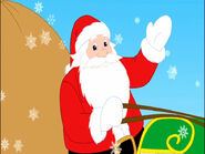 Illustrated version of Santa in Dorothy the Dinosaur Meets Santa Claus.