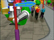 The Wiggles arriving at an intersection