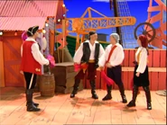 Captain Feathersword and his pirate crew