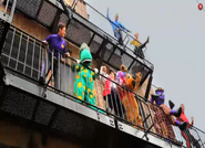 The Wiggly Group on the balcony.