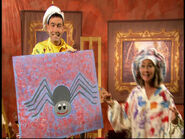 Greg showing his painting of a spider