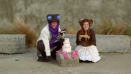 Mr. Frog and Mrs. Mousey having fried mosquitos and lemon gutter