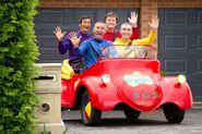 The Wiggles in the Big Red Car in 2012.