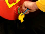 Greg starting the Big Red Car.