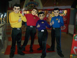 Mascot costumes of Sam, Murray, Jeff and Anthony