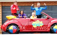 The Wiggles in the Volkswagen Big Red Car