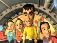 Light blue, red, yellow, lavender